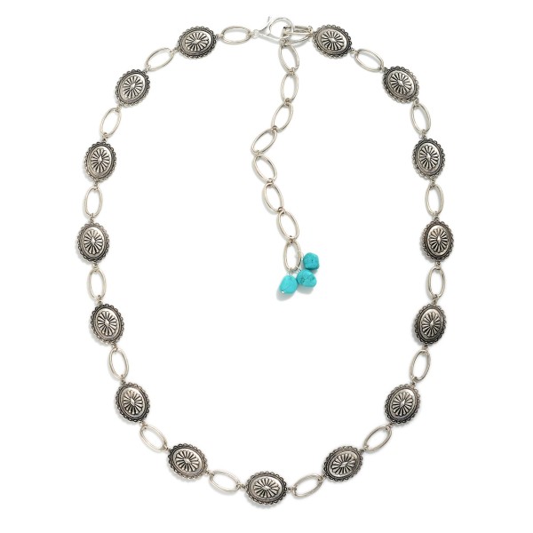Wholesale long Silver Western Necklace Concho Turquoise