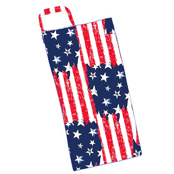Two-in-One Americana Tote Bag that Unfolds Into a Beach Towel.

- 100% Polyester
- Approximately 56" L x 27" W