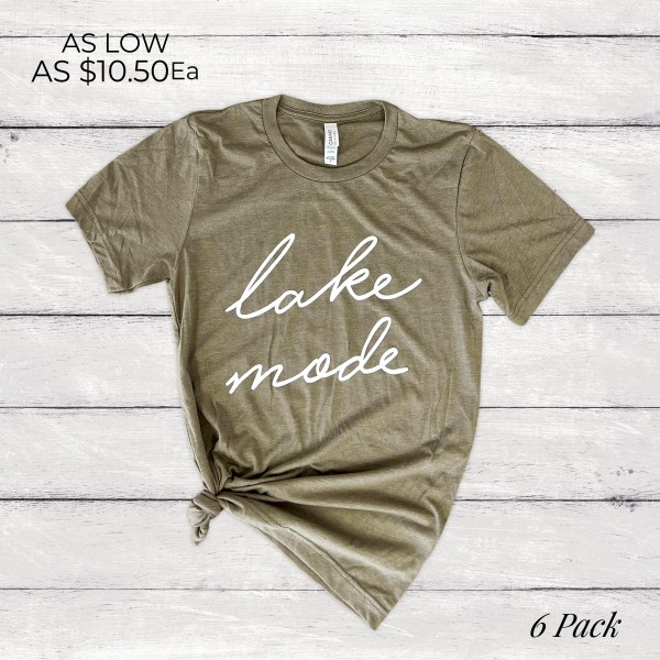 Wholesale lake Mode Graphic Tee Bella Canvas Brand Tee Shirts Per Pack S M L XL