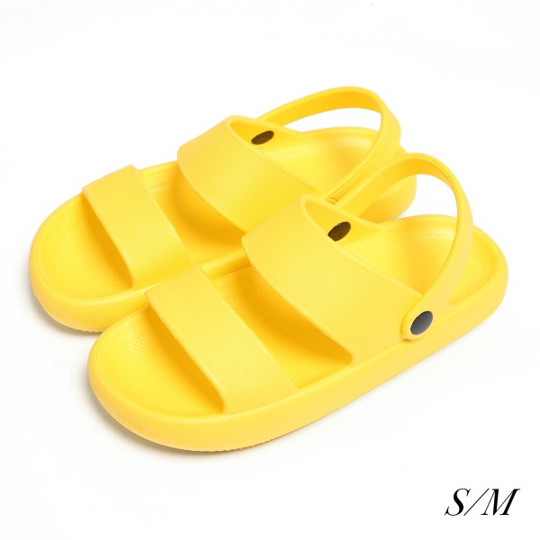 Unisex EVA Super Soft Thick Sole Slide Sandals Featuring Pivoting Heel Straps

- Non-slip And Quick Dry
- Size S/M fits US Women's 7-8 and Men's 6-7
- Size M/L fits US Women's 9-10 and Men's 8-9
- 100% EVA