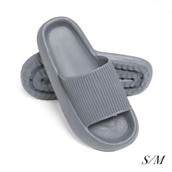 Wholesale unisex EVA Super Soft Thick Sole Slide Sandals Vertical Braided Lines