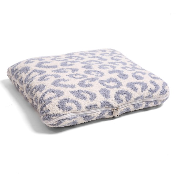 Animal Print Knit ComfyLuxe Two in One Blanket Pillow. The Softest Throw Blanket Made of the Highest Quality Material. So Soft You Have to Feel Them for Yourself.

- Approximately 50" W x 60" L
-100% Poly Microfiber
- Extra Plush and Cozy