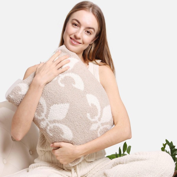 Fleur De Lis Knit ComfyLuxe  Two in One Blanket Pillow. The Softest Throw Blanket Made of the Highest Quality Material. So Soft You Have to Feel Them for Yourself. 
- Approximately 50" W x 60" L
-100% Poly Microfiber
- Extra Plush and Cozy