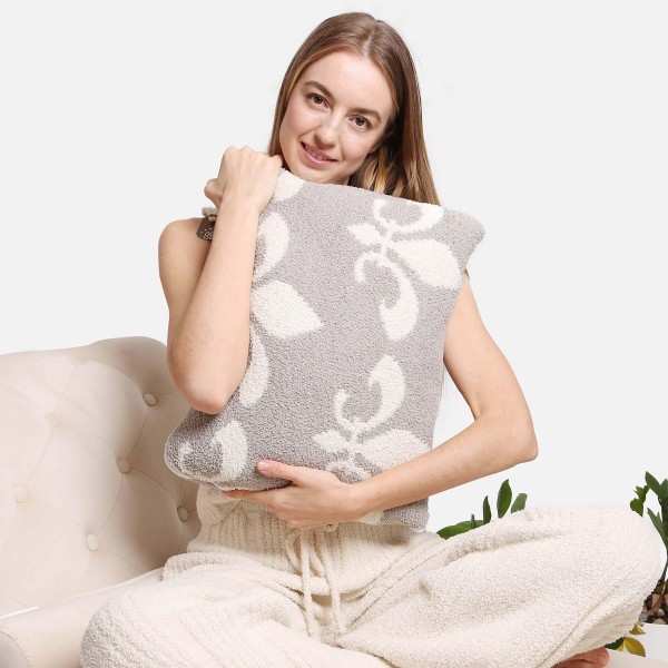 Fleur De Lis Knit ComfyLuxe  Two in One Blanket Pillow. The Softest Throw Blanket Made of the Highest Quality Material. So Soft You Have to Feel Them for Yourself. 
- Approximately 50" W x 60" L
-100% Poly Microfiber
- Extra Plush and Cozy