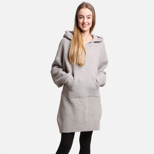 Wholesale comfyLuxe Oversized Solid Hooded Wearable Blanket Front Pocket One Fit