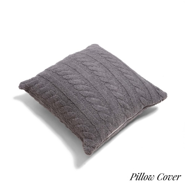 Wholesale comfyLuxe Braided Cable Knit Pillow Cover Poly Microfiber Pillow Not I