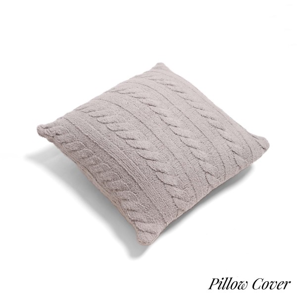 Wholesale comfyLuxe Braided Cable Knit Pillow Cover Poly Microfiber Pillow Not I