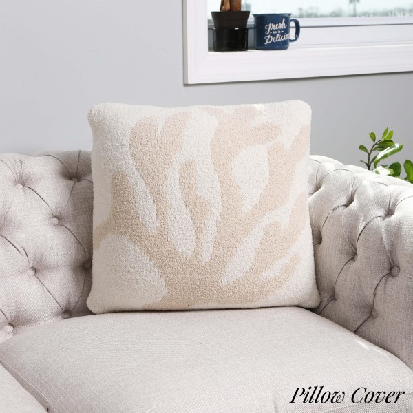 Coral ComfyLuxe Pillow Cover. The Softest Pillow Cover Made of the Highest Quality Material. So Soft You Have to Feel Them for Yourself. 

- Approximately 18" W x 18" L 
- 100% Poly Microfiber 
- Extra Plush and Cozy 

*** Pillow Not Included
