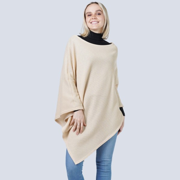 Wholesale textured Jersey Poncho One Fits Most Polyester