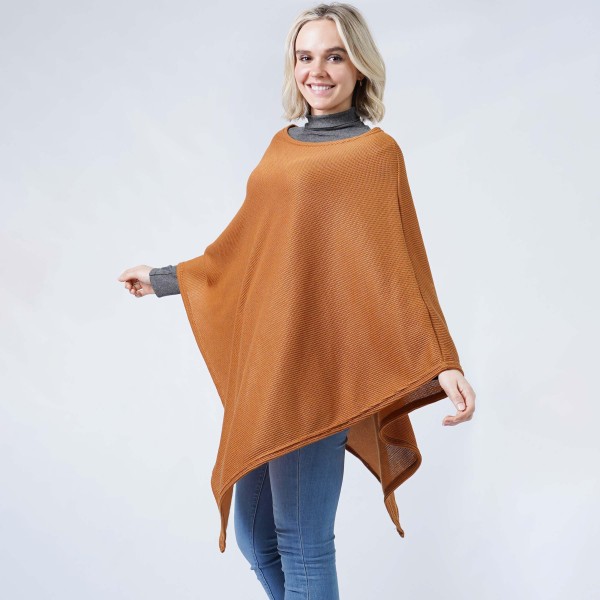 Wholesale textured Jersey Poncho One Fits Most Polyester