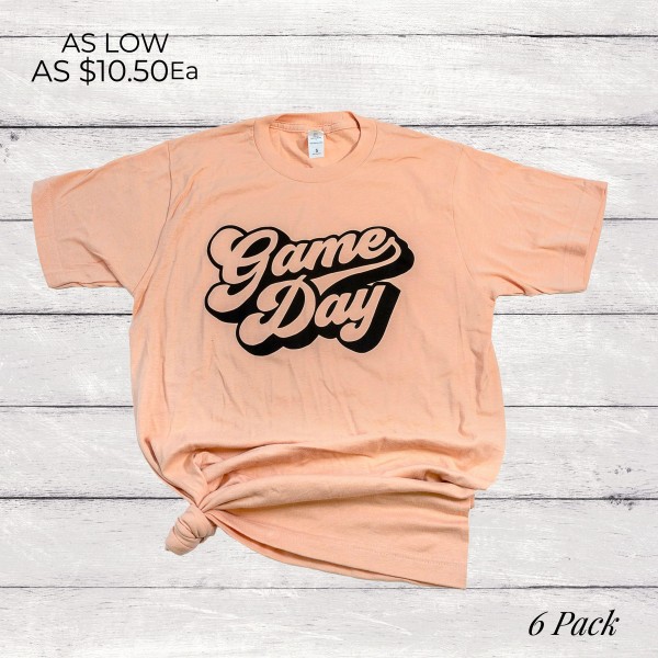 Wholesale game Day Graphic Tee Pack Printed Tultex Brand Tee Shirts Per Pack S M