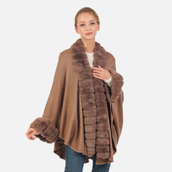 Wholesale faux Fur Kimono One Fits Most Polyester