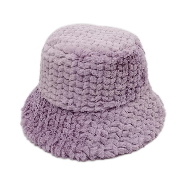 Do Everything In Love Textured Faux Fur Bucket Hat - One Size Fits Most - Lined Hat With Adjustable Drawstring - 100% Polyester 7 view 5