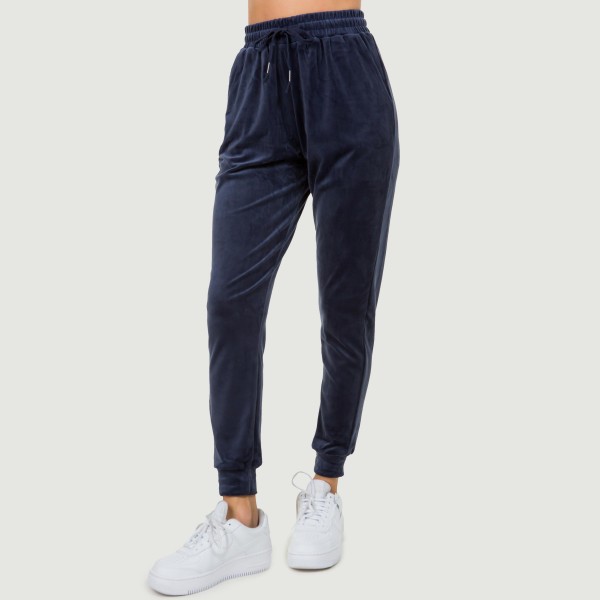 Wholesale velour Drawstring Jogger Pants Pack Pockets Polyester Spandex
