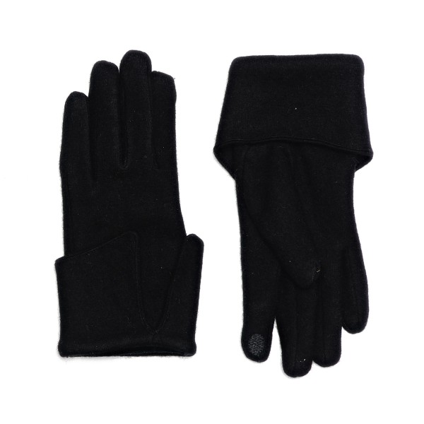 Wholesale cashmere Gloves Fold Back Cuff Wrist One Lined Touchscreen Compatible