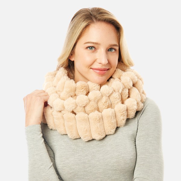 Wholesale multi Function Fuzzy Segmented Tube Scarf One Fits Most Polyester