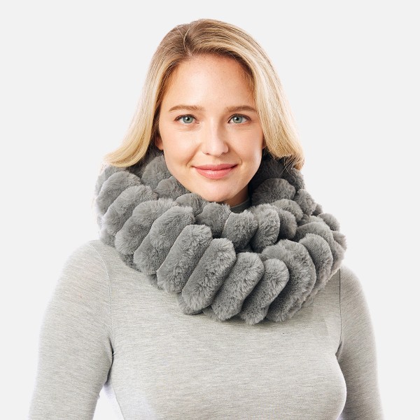 Wholesale multi Function Fuzzy Segmented Tube Scarf One Fits Most Polyester