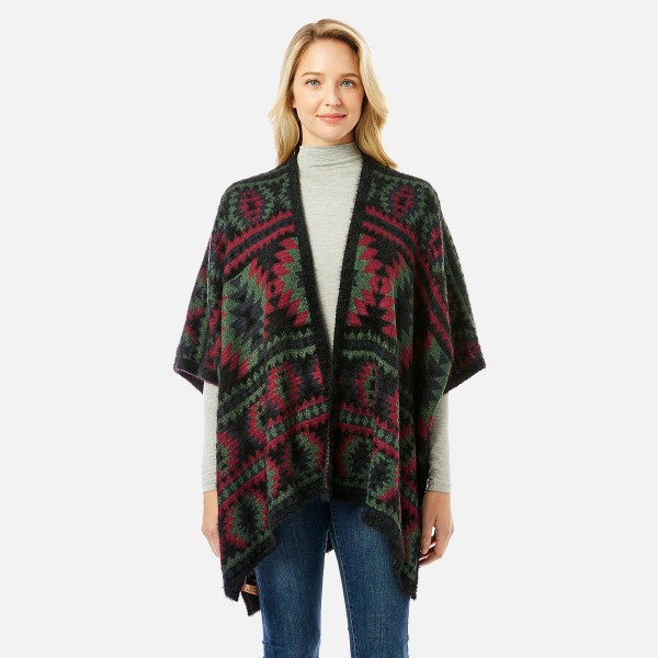 Fuzzy Western Kimono.

- One Size Fits Most (0-14)
- 100% Acrylic
