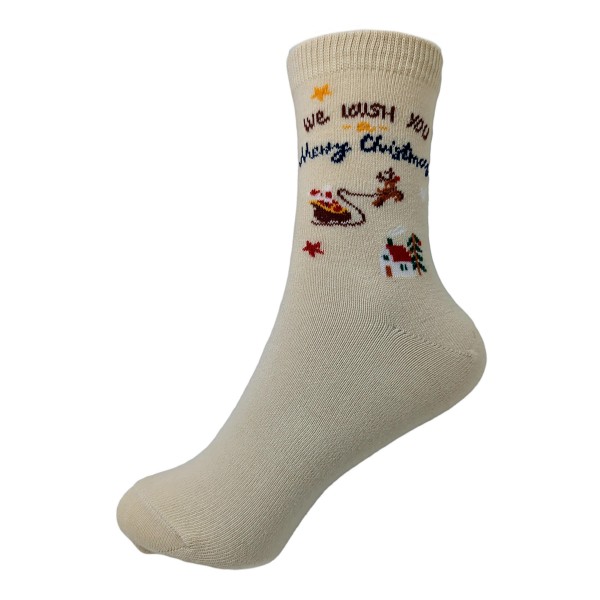 Wholesale we Wish Merry Christmas Printed Socks Pack One Fits Most