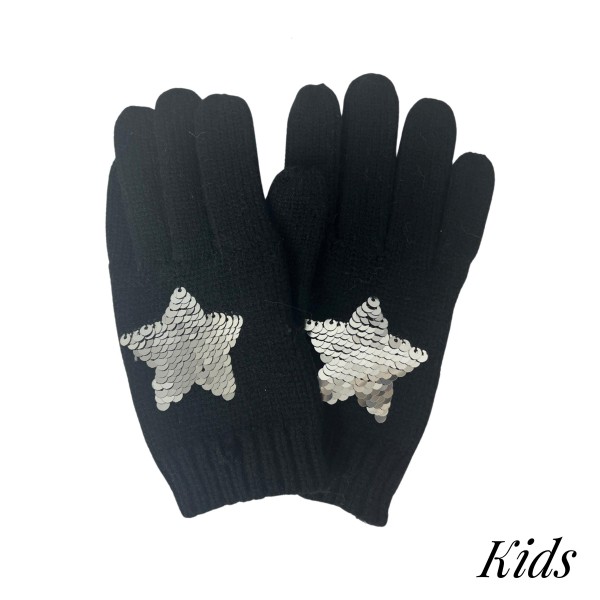 Wholesale kids Knit Gloves Sequin Stars S Fits Most Kids Years Viscose Polyester