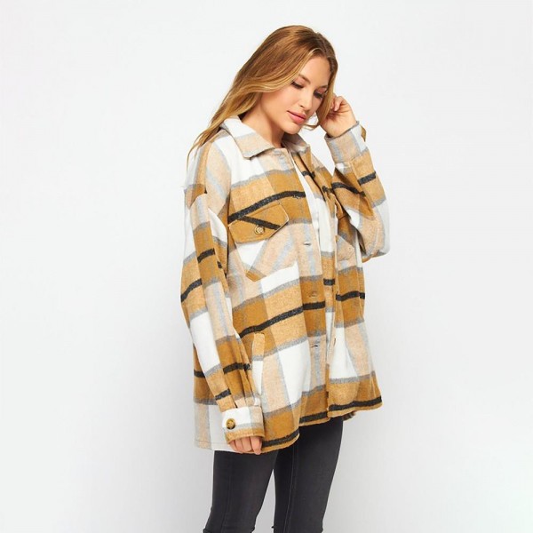 Heavy Weight Soft Knit Oversized Button Down 4 Pocket Shacket.

- Oversized Fit
- 4 Functional Pockets
- Button Cuffed Sleeves
- 92% Polyester / 8% Spandex