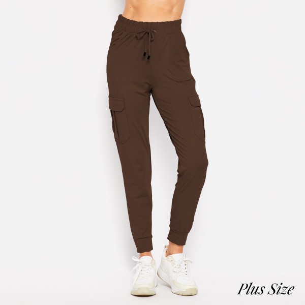 Wholesale stretch Peach Skin Cargo Pocket Jogger Pack Soft Brush Poly Fabric Fun