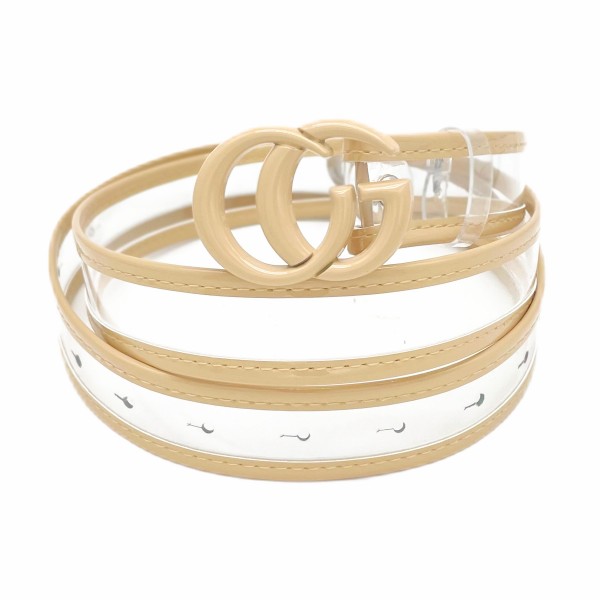 Wholesale clear Belt Leather Hemlines Matching Interlocking Buckle One Fits Most