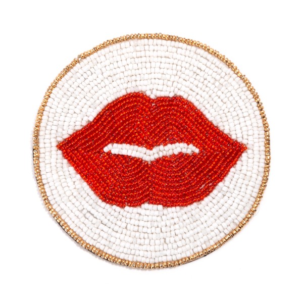 Seed Bead Kiss Coaster

- Approximately 4" Diameter