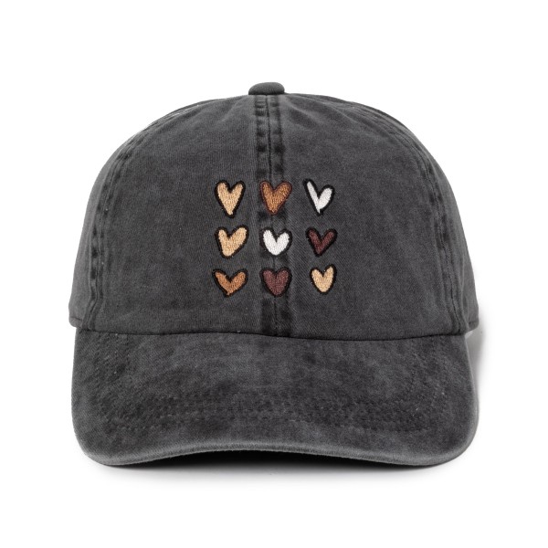 Wholesale embroidered Heart Grid Baseball Cap One Fits Most Adjustable Cotton