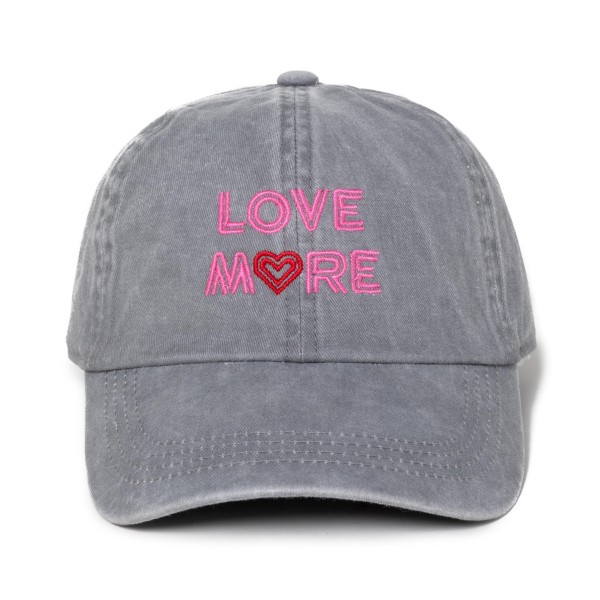 Wholesale retro Love More Embroidered Baseball Cap One Fits Most Adjustable Cott