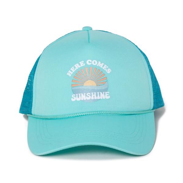 Wholesale retro Here Comes Sunshine Graphic Trucker Hat One Fits Most Adjustable