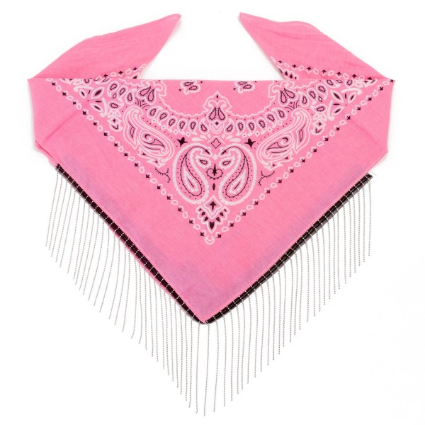 Wholesale ball Chain Tassel Fringe Bandana Scarf L W Cotton