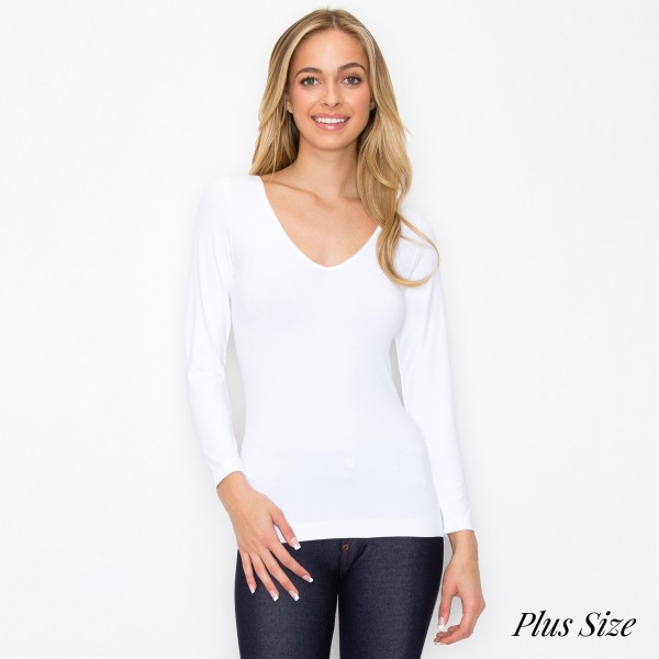 Wholesale women s Seamless Reversible V Neck Long Sleeve Top Seamless Long sleev