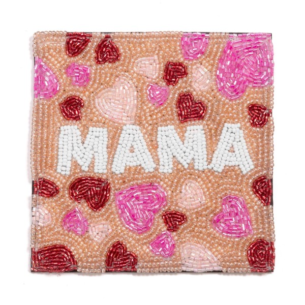 Wholesale seed Bead Heart Pattern Mama Coaster W