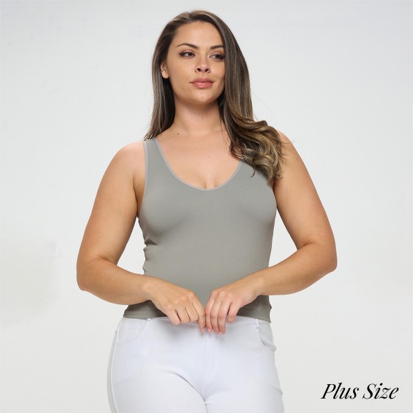 Wholesale women s Reversible Ribbed Seamless Tank Reversible Sleeveless Seamless