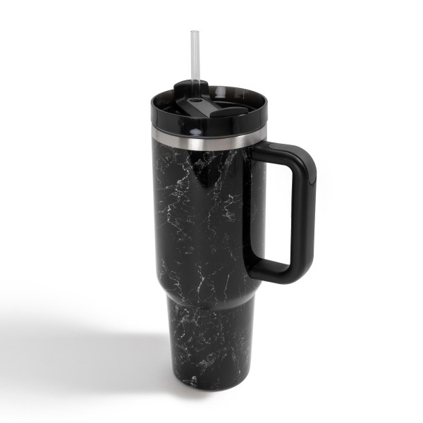 Wholesale oz Marble Print Double Wall Stainless Steel Vacuum Tumbler Handle Scr