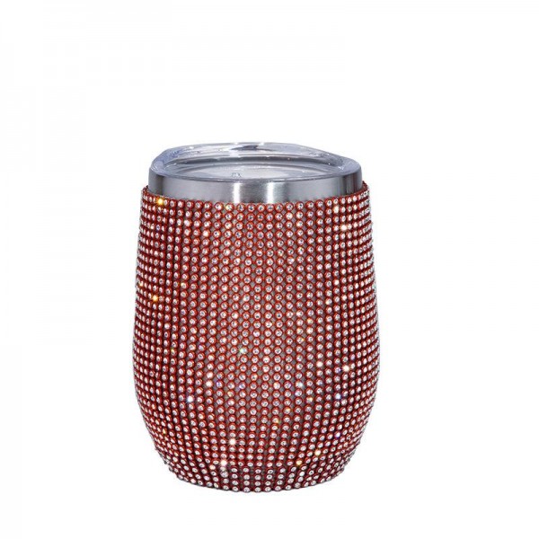 Wholesale rhinestone oz Stainless Wine Tumbler Double Wall Vacuum Sealed Lid Ope