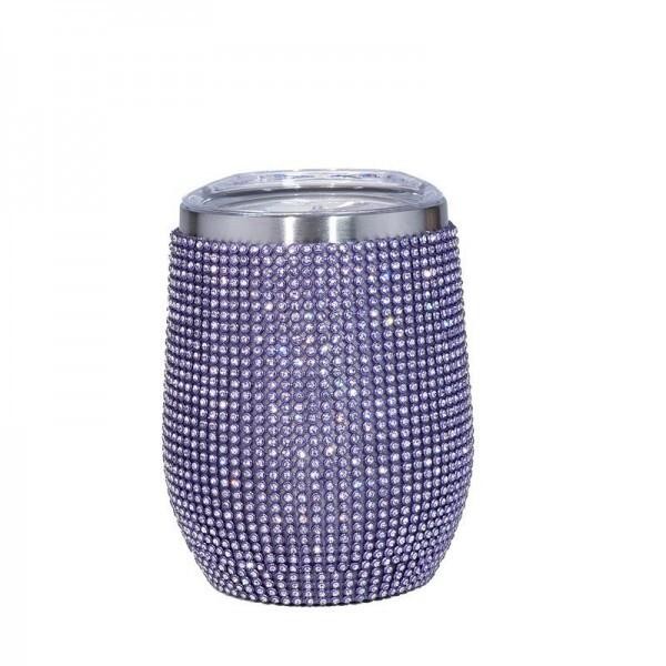 Wholesale rhinestone oz Stainless Wine Tumbler Double Wall Vacuum Sealed Lid Ope