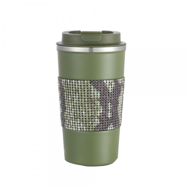 Wholesale rhinestone Wrapped oz Stainless Coffee Tumbler Double Wall Vacuum Seal