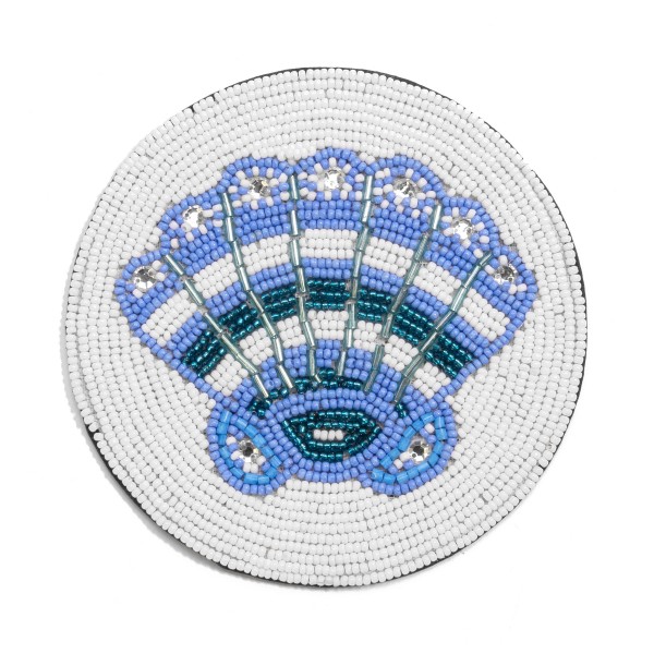 Wholesale seed Beaded Rhinestone Shell Drink Coaster D