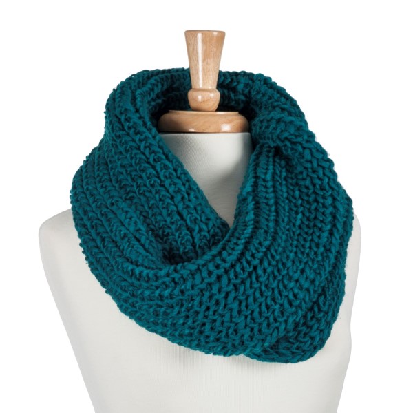 Wholesale teal twisted knit tube scarf Acrylic