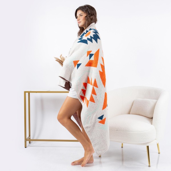 Super Soft Aztec Print Brushed Poly Microfiber Throw Blanket
- Extra Plush and Cozy
-100% Polyester
- Approximately 50" W x 60" L