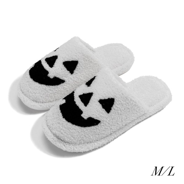 Wholesale plush Jack O Lantern Halloween Slide Slippers US Women s S M M L Polye