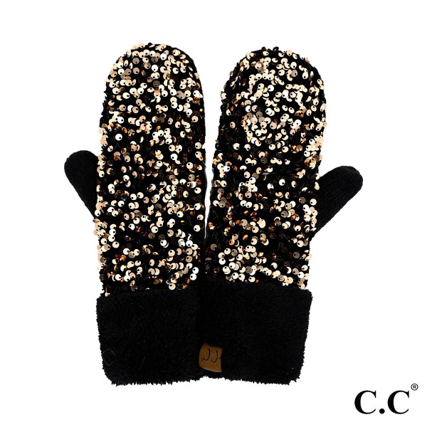 Wholesale c C MTE Sequin Mittens One Fits Most Lined Mitten Polyester