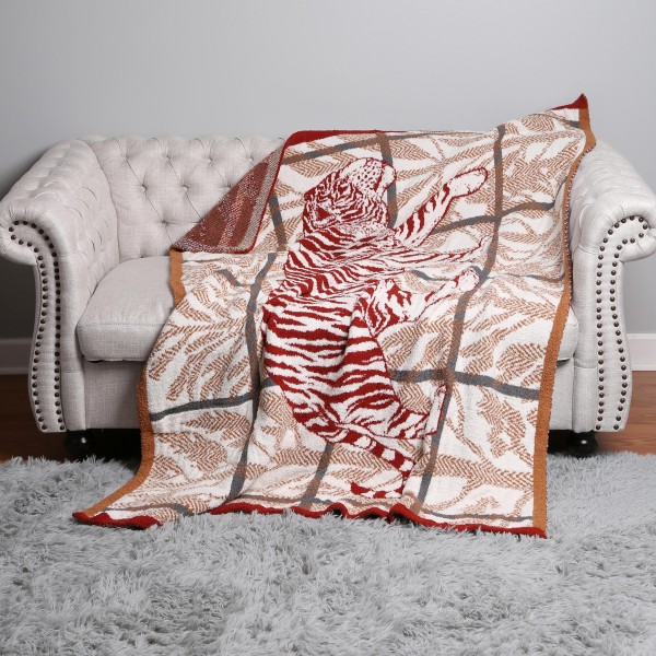 Super Soft Jacquard Comfy Luxe Animal Print Knit Blanket. 
The Softest Throw Blanket Made of the Highest Quality Material. So Soft You Have to Feel Them For Yourself! 

- Extra Plush and Cozy
- Approximately 50” W X 60” L
- 100% Polyester 
