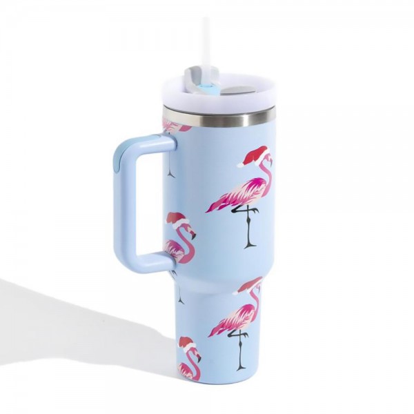 Wholesale christmas Printed oz Double Wall Stainless Steel Vacuum Tumbler Handle