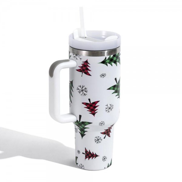 Wholesale christmas Printed oz Double Wall Stainless Steel Vacuum Tumbler Handle