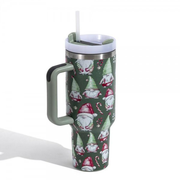 Wholesale christmas Printed oz Double Wall Stainless Steel Vacuum Tumbler Handle