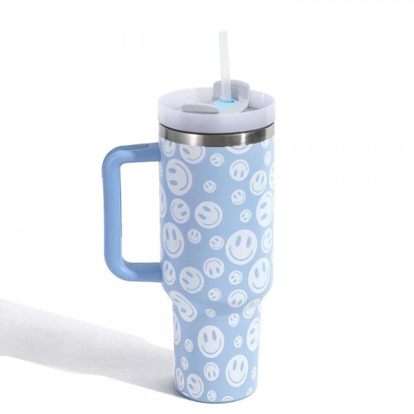 Wholesale happy Printed oz Double Wall Stainless Steel Vacuum Tumbler Handle Scr