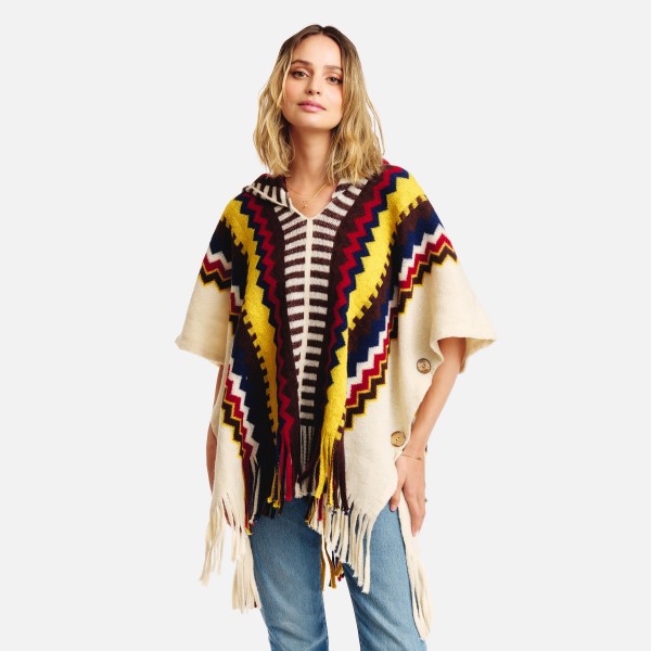 Knit Chevron Kimono With Tassel Details

- One Size Fits Most
- 100% Polyester 
